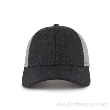 Melton and mesh blank baseball cap